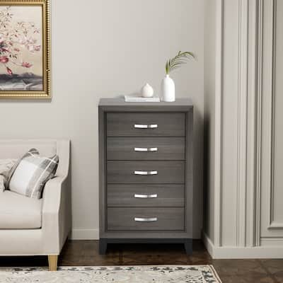 Modern Solid Wood Chest Drawers with 5-Drawer - N/A