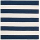 preview thumbnail 5 of 9, SAFAVIEH Handmade Kids Aimy Stripe Wool Rug 5' Square - Navy/Ivory - Square