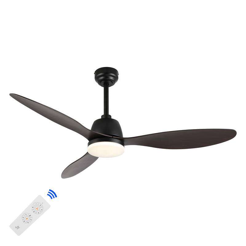 Aldrin 52" 1-Light Industrial Iron/Plastic Mobile-App/Remote-Controlled 6-Speed Propeller LED Ceiling Fan, by JONATHAN Y