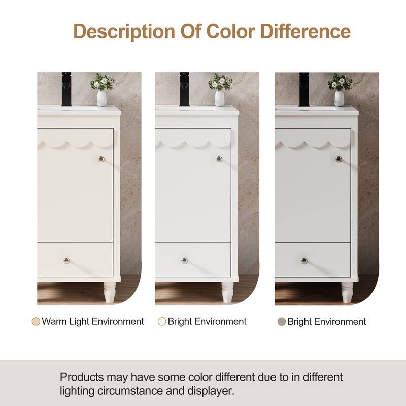 Lace Trim Freestanding Bathroom Vanity Set - Perfect for Bathrooms