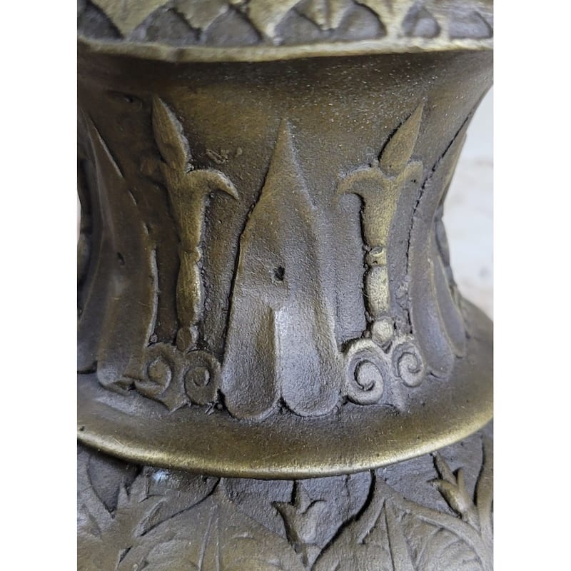 Elegant Ornate Bronze Planter Vase Sculpture Statue Decor Outdoor Indoor Signed Art