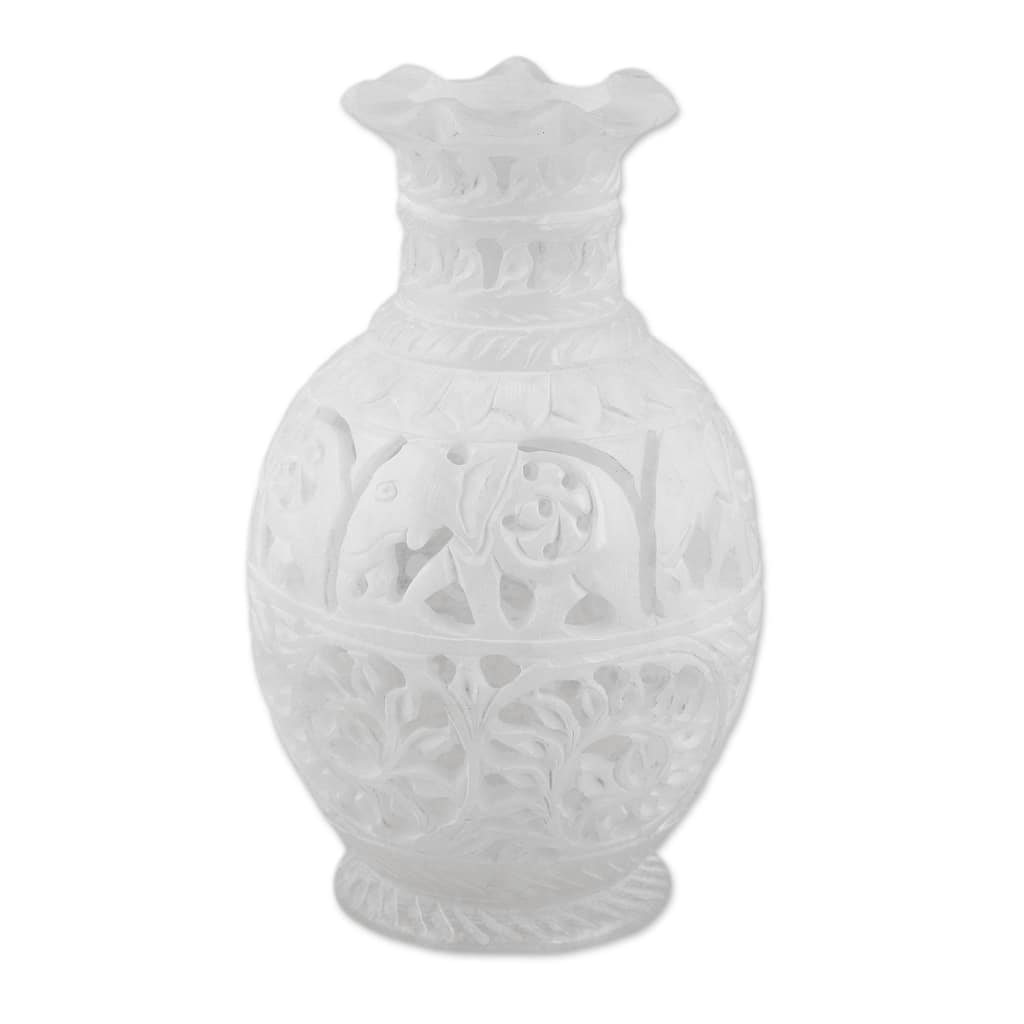 Novica Handmade Royal March Alabaster Decorative Vase