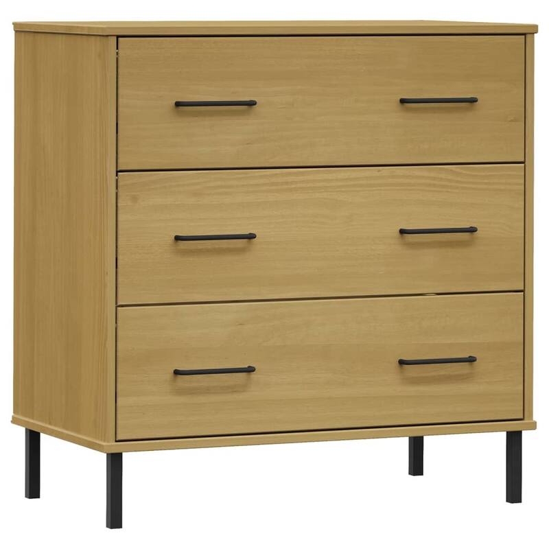 vidaXL Sideboard Chest of Drawers Storage Cabinet with Drawers Solid Wood OSLO - 30.3" x 15.7" x 31.3"