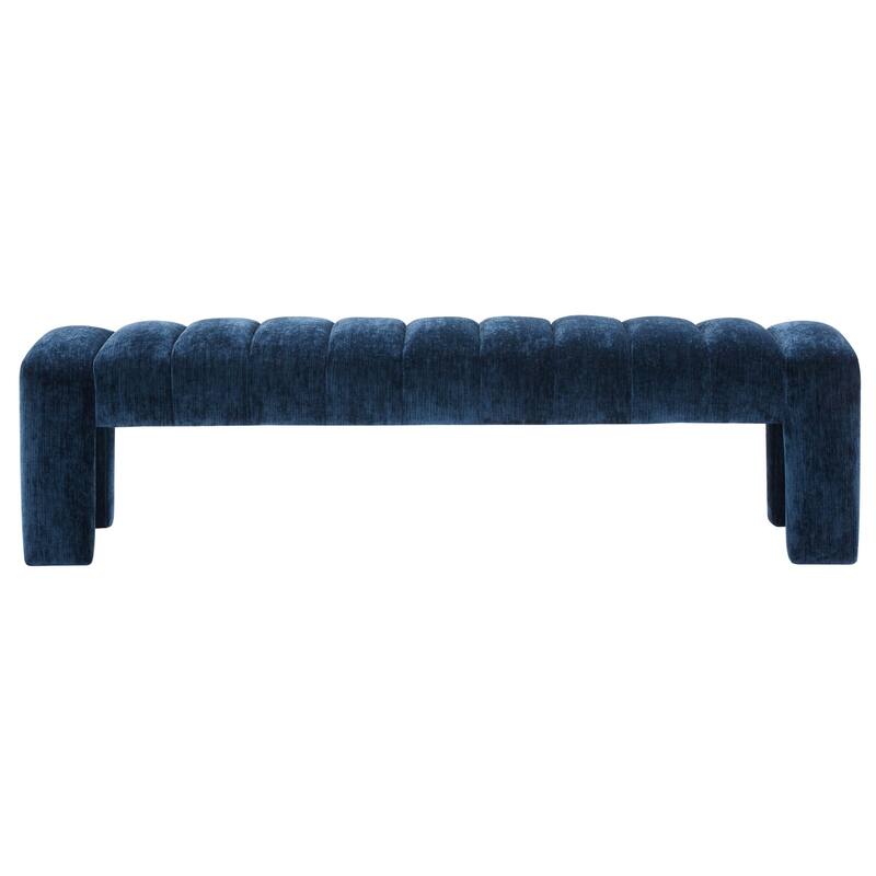 SAFAVIEH Couture Bellisima Channel Tufted Bench, Fully Assembled - 63"W x 17"D x 17"H