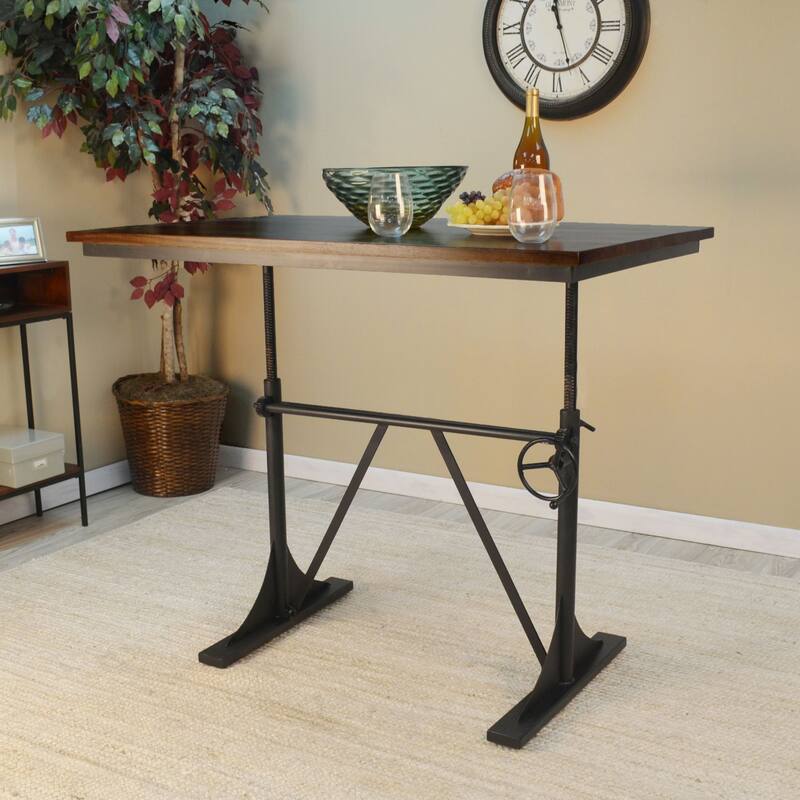 Rustic Style Height Adjustable Desk - 48" - Brown and Black