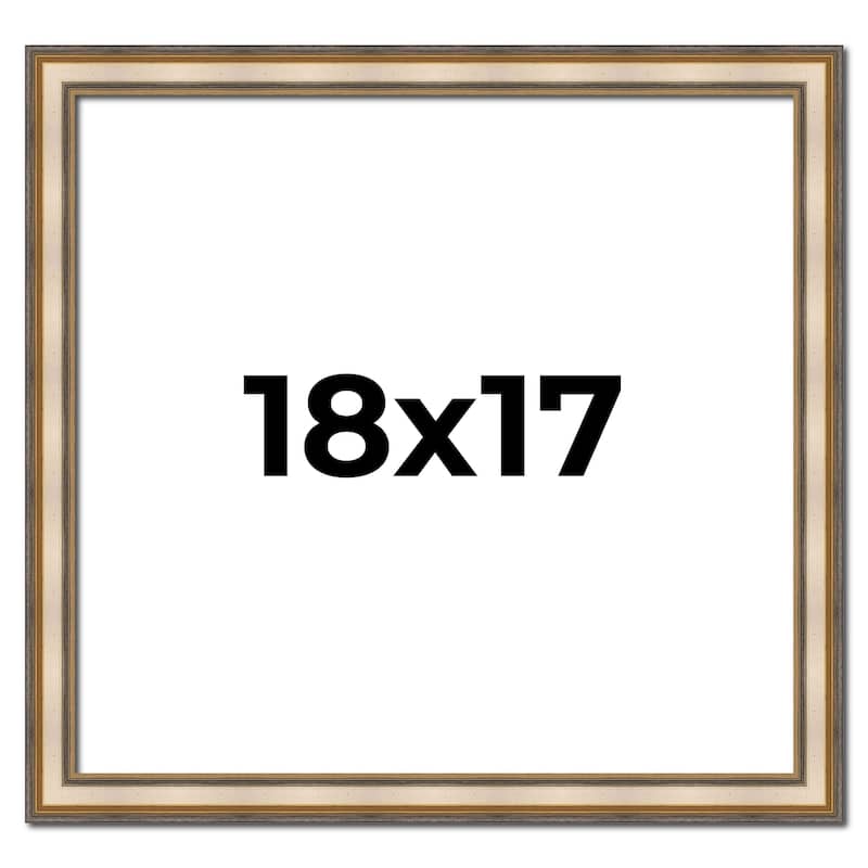 18x17 Frame Gold Solid Wood Shadow Box Width 1.5 Inches | Interior Frame Depth 2 3/8 Inches