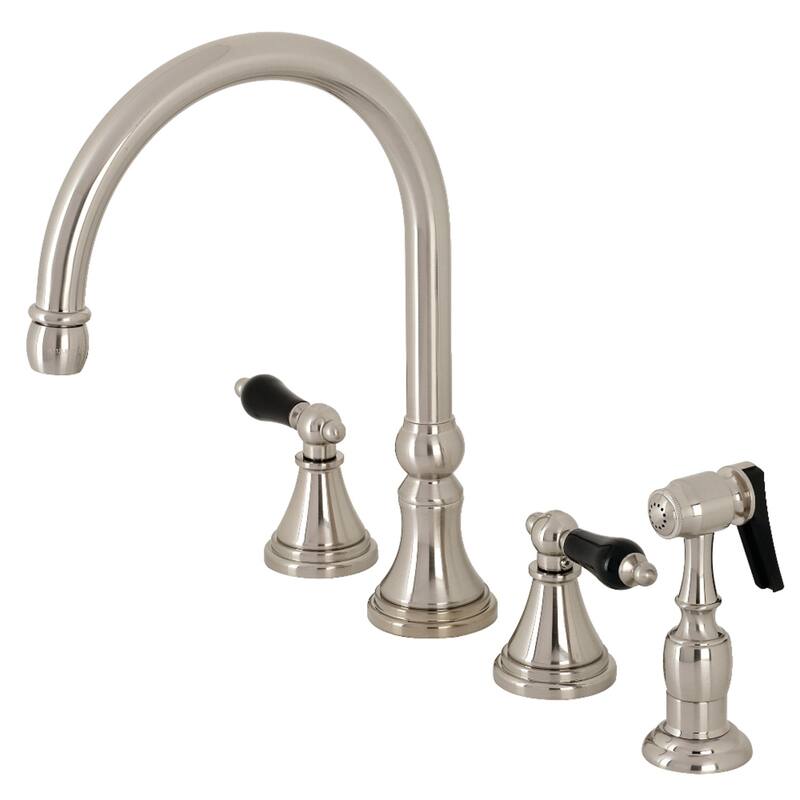 Kingston Brass Duchess Widespread Kitchen Faucet with Brass Sprayer - Brushed Nickel