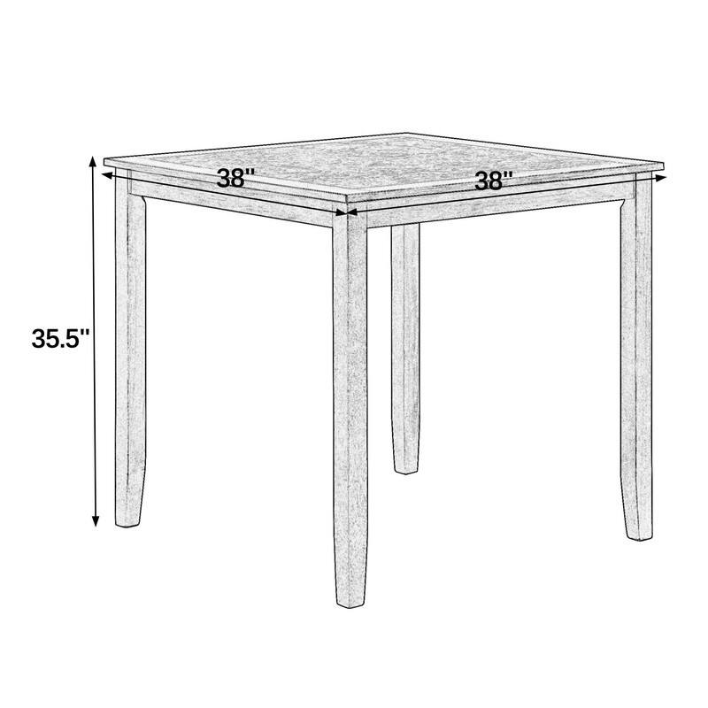 Retro Brown 5-Piece Dining Table Set with Chairs, Space-Saving Kitchen Breakfast Table