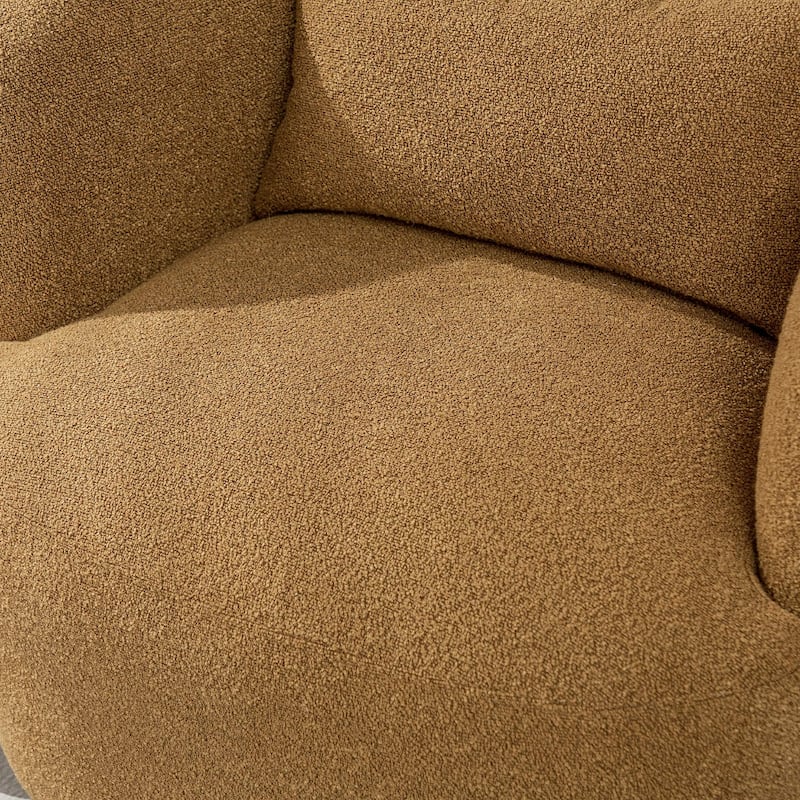 KINWELL 34" Wide Boucle Fabric Upholstered Swivel Armchair (Set of 2)