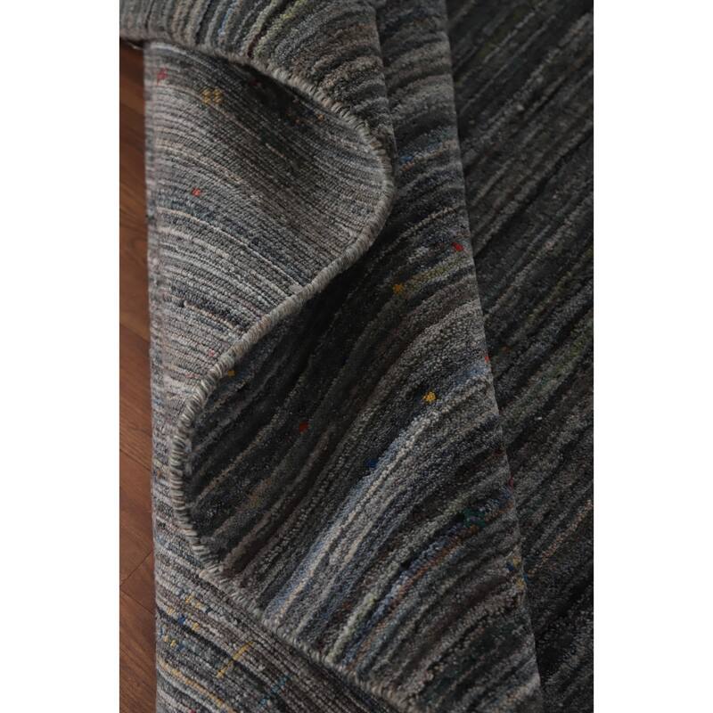 Hand Knotted Oriental 100% Wool Carpet Tribal Tribal Greys & Charcoal Gabbeh Area Rug - 8' 1'' X 8' 0''