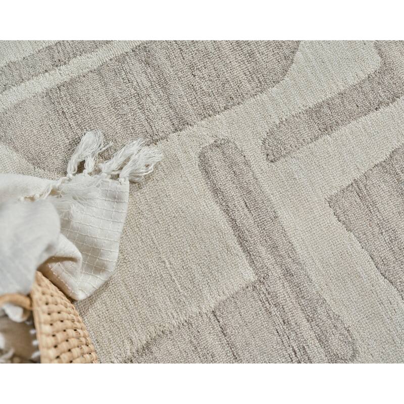 Exquisite Rugs Carmel Handmade Hand-tufted New Zealand Wool on Canvas Ivory/Beige Area Rug