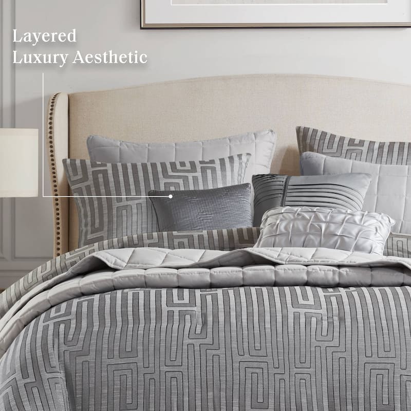 Madison Park Royce 10 Piece Luxury Jacquard Comforter Set