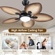 preview thumbnail 38 of 64, 44"/52" Palm Leaf Tropical Ceiling Fan with Light and Remote,Indoor and Outdoor Ceiling Fan,Waterproof