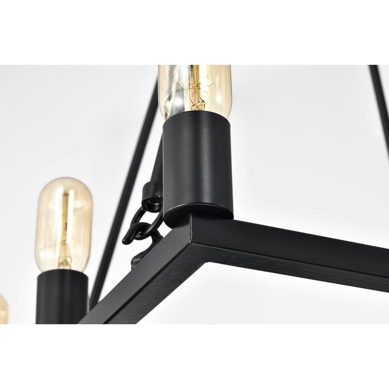 Vince Matte Black 8-Light Square Chandelier