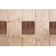 preview thumbnail 5 of 3, 4" x 4" Hammered Copper with Linear Tile Design - Quantity 8 (T4DBL_PKG8)