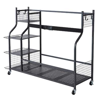 Golf Storage Garage Organizer Outdoor Sport Gear and Toy Storage with Baskets & Hooks