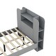 preview thumbnail 8 of 7, Grey Platform Bed with Storage Bookshelf Headboard