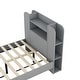 preview thumbnail 8 of 7, Grey Twin Size Platform Bed, Bookshelf Headboard, Space-Saving Design, Sturdy Construction