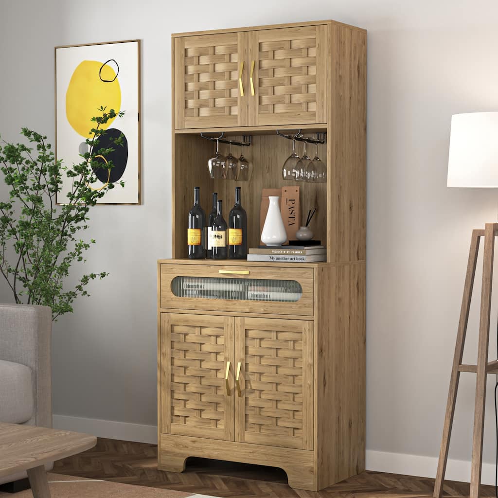 67'' Tall Pantry Buffet Cabinet Freestanding Hutch Cupboard