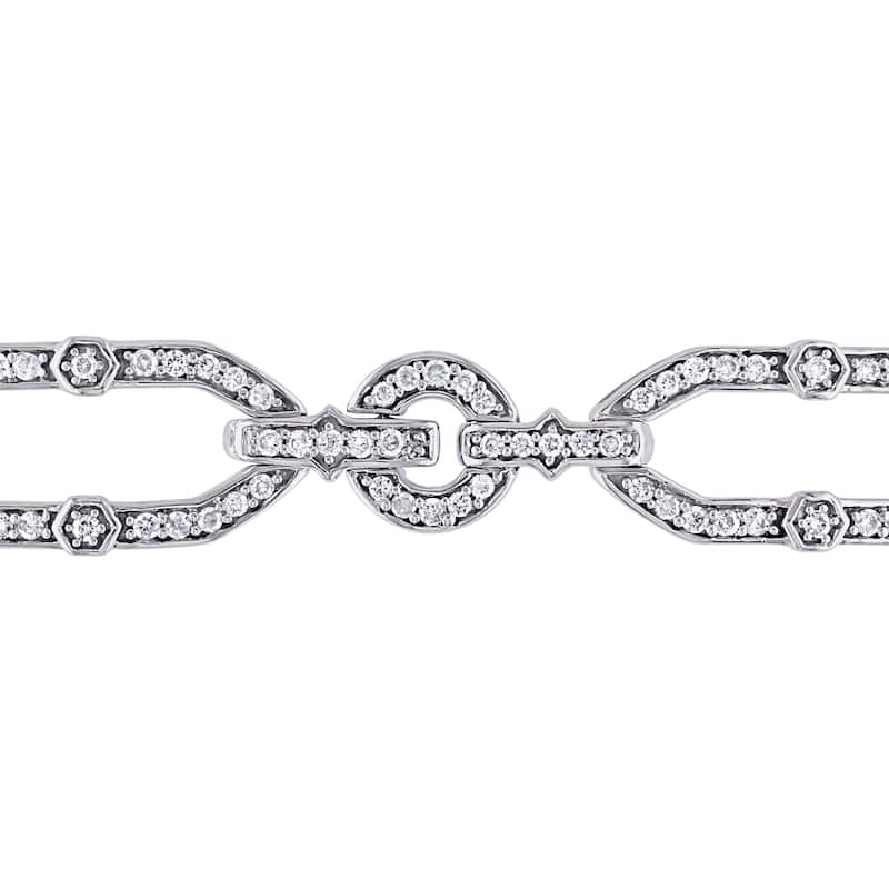 Miadora 2ct TW Diamond Geometric Link Bracelet in 14k White Gold