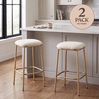 Bower Home Modern Gold Backless Upholstered Counter Stool (Set of 2)