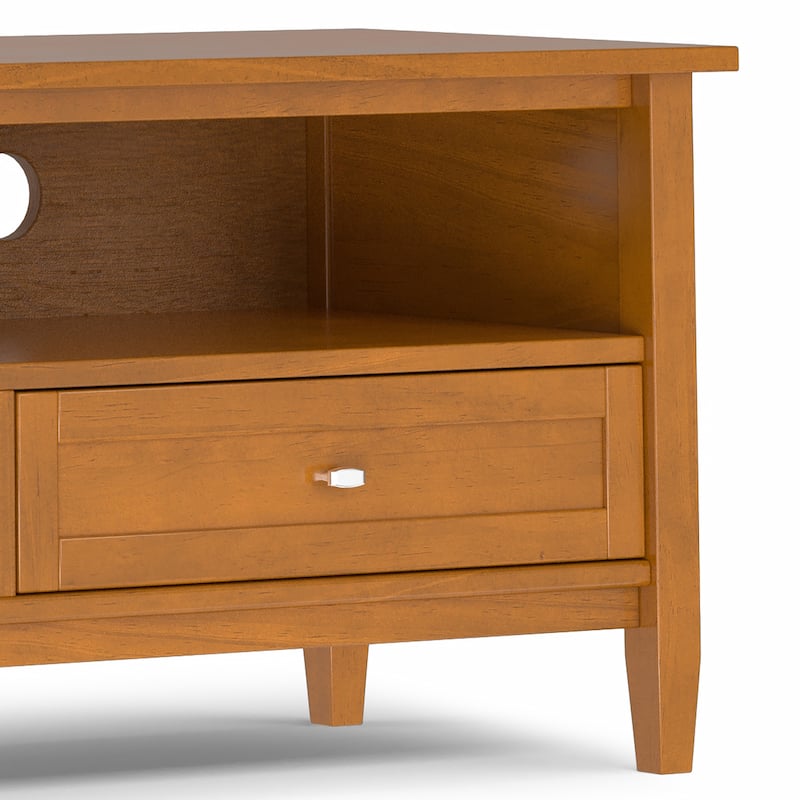 WYNDENHALL Norfolk SOLID WOOD 72" Wide Transitional TV Media Stand For TVs up to 80" - 18" d x 72" w x 20" h