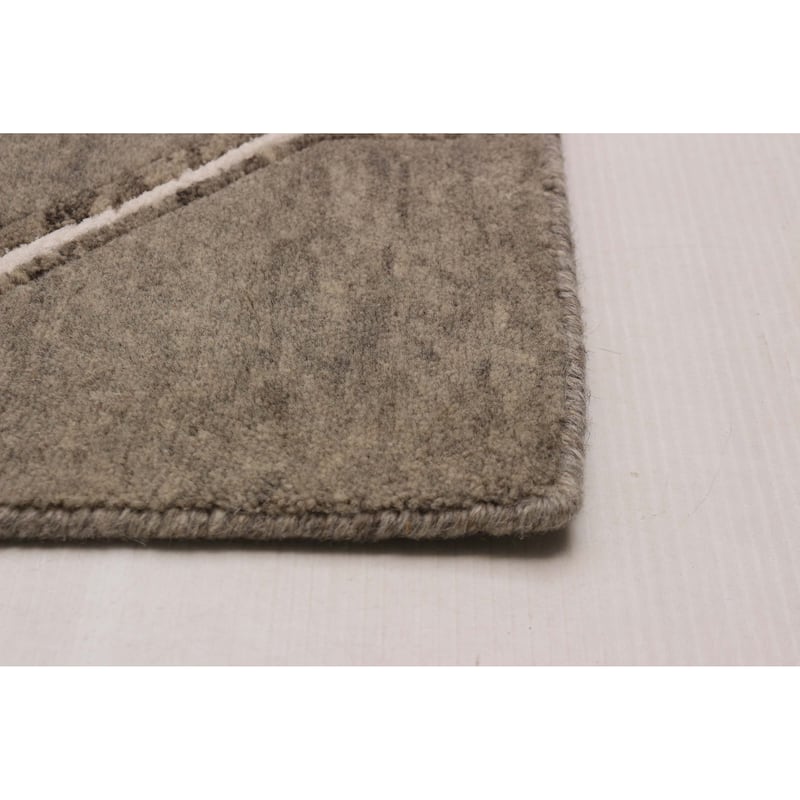 ECARPETGALLERY Hand-knotted Opulence Taupe Viscose, Wool Rug - 7'11 x 10'0