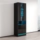 preview thumbnail 8 of 6, Meble Furniture Disparo 01 Tall LED Bookcase with 9 Shelves & 16-Color Lighting, 22W x 15.7D x 70.9H inches, High Gloss & Matte