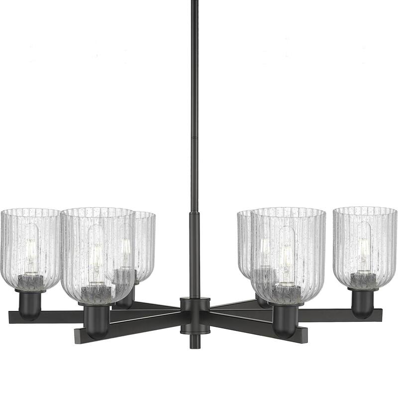 Innovations Lighting 716-6CR-11-35 Bridal Veil Chandelier Bridal Veil - Matte Black / Seedy