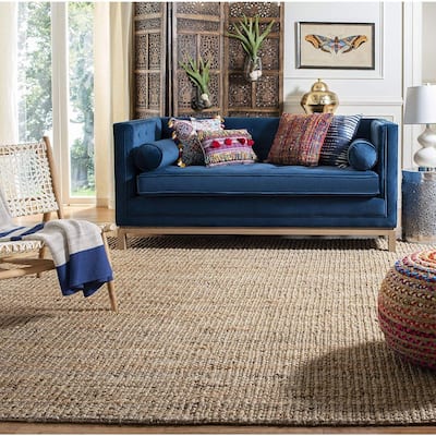 Contemporary Area Rug 8x10 - Chunky Jute Rug, Natural Textured Floor Covering for Living Room Bedroom - 120 x 96