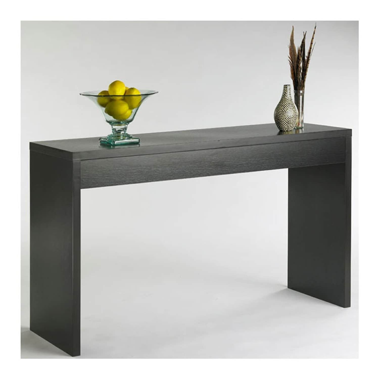 Contemporary Living Room Console Wall Sofa Table In Espresso Pictured Overstock 29063567