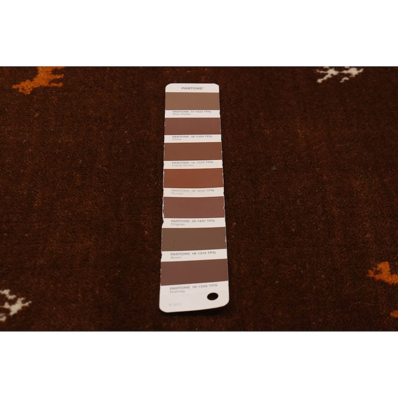 Kashkuli Gabbeh Brown Rug 2'7" x 11'3" - 2'7 x 11'3