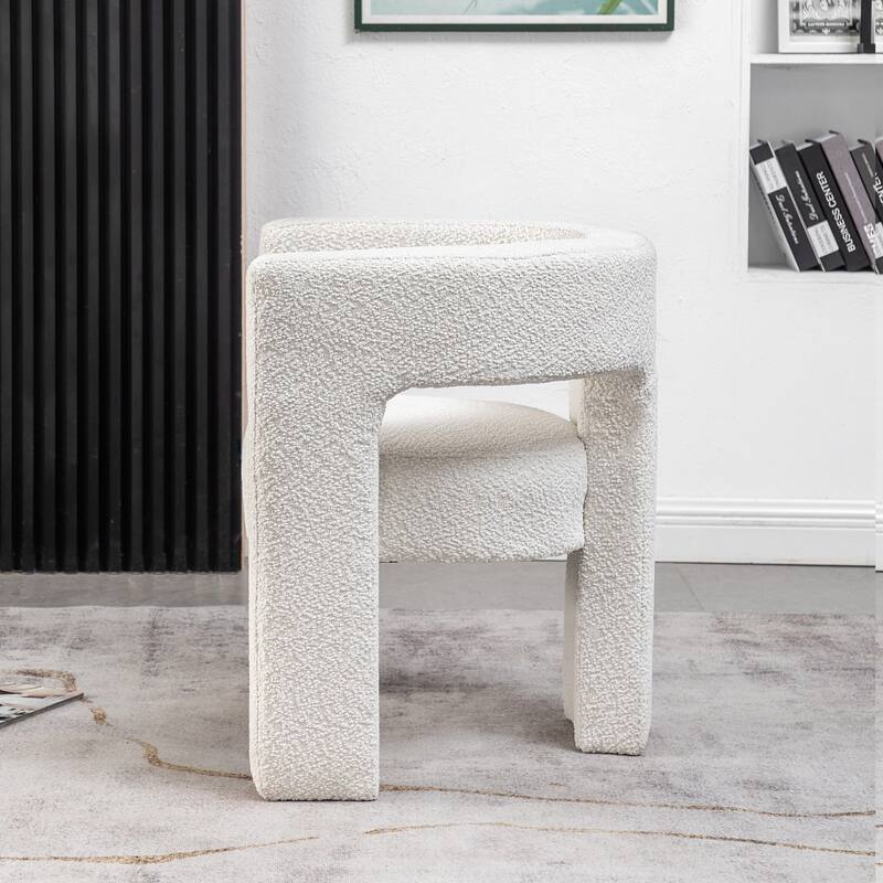 KINWELL 28" Wide Boucle Upholstered Square Armchair