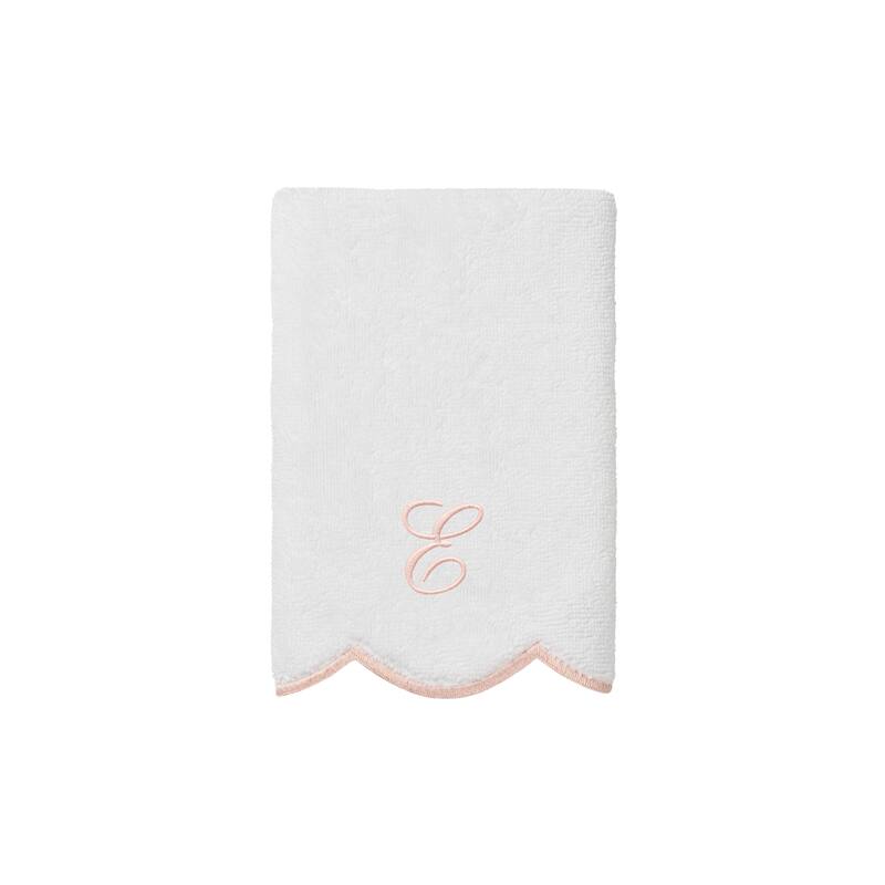 Authentic Hotel and Spa 100% Turkish Cotton Pink ADORNIA Scallop Personalized 3 Piece Towel Set - 3 Piece Set