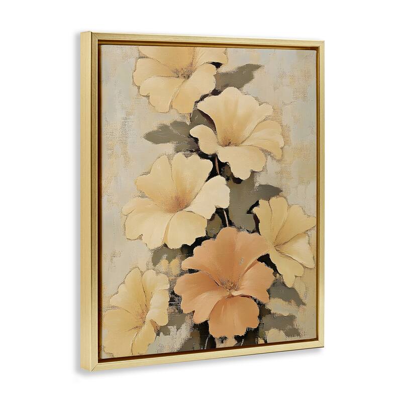Stupell Muted Vintage Daffodils Framed Floater Canvas Wall Art Design By Franklyn Gregory
