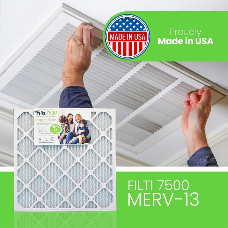 Filti 7500 20x5x25 Inch Pleated Home HVAC Furnace MERV 13 Air Filter (4 Pack) - 20 x 25 x 5