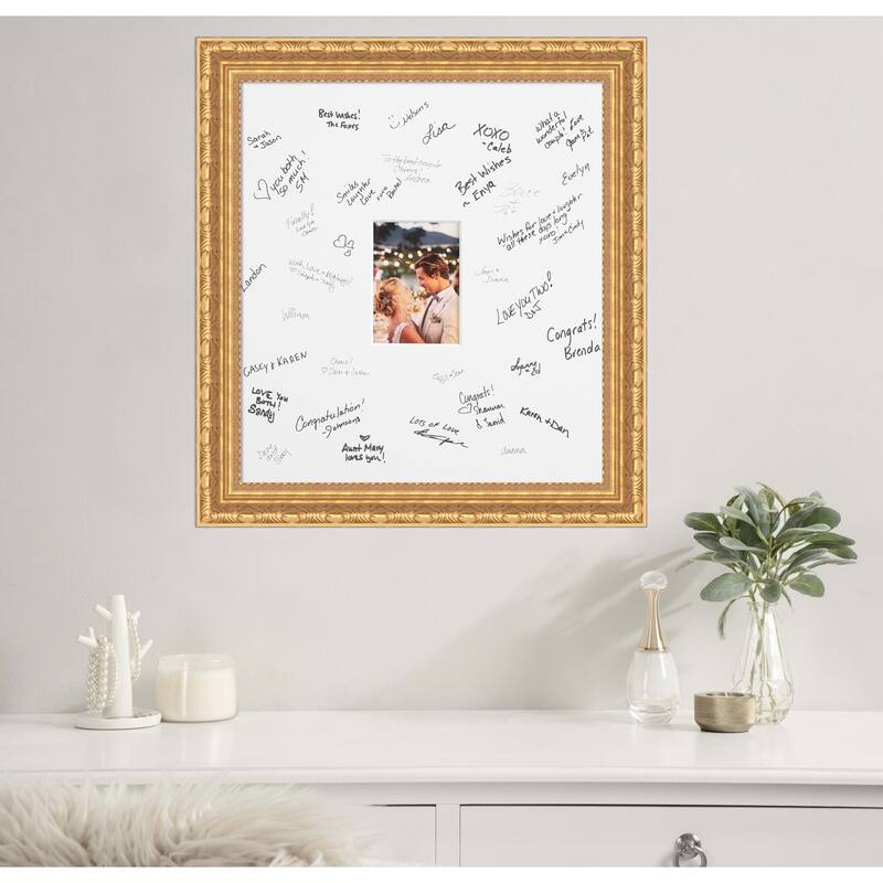 Versailles Signature Mat Picture Frame - Autograph Photo Frame Guest Book Alternative for Weddings, Graduations, or Retirement