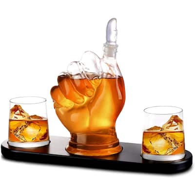Finger Decanter w 2 Cups - Set of 2