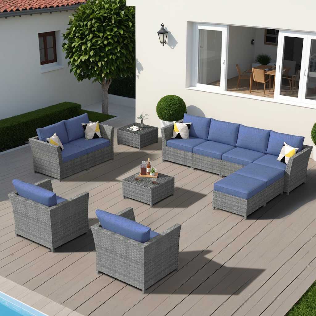 XIZZI 12-piece Outdoor Patio Furniture Sectional Set (fully assembled)