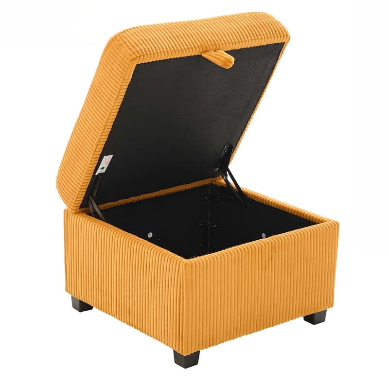 L-Shaped Sectional Sofa with Pull-Out Storage,Ottoman & Pillows 3-Seat with USB Charging,Cup Holder, Convertible Design