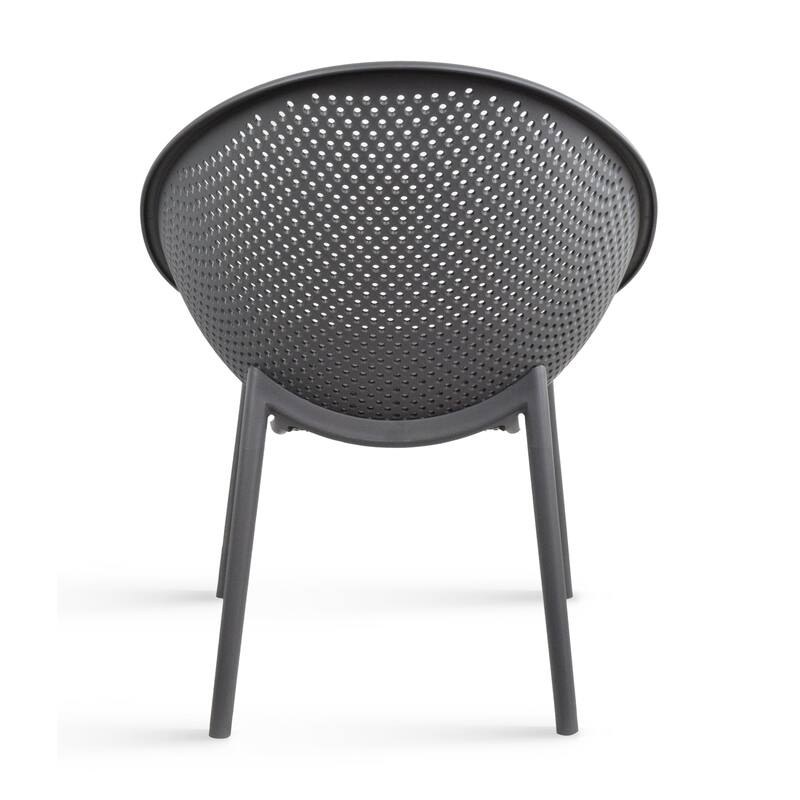 Set of 2 Modern Plastic Lounge Chair Plastic Legs with Polka Dots Spot Breathable for Patio Outdoor or Indoor Use