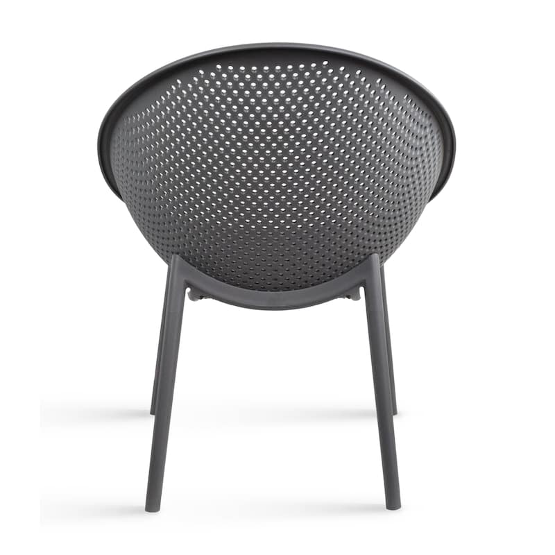 Mid-Century Modern Plastic Lounge Chair Plastic Legs with Breathable Perforated Egg Shaped Seat for Indoor/Outdoor Use