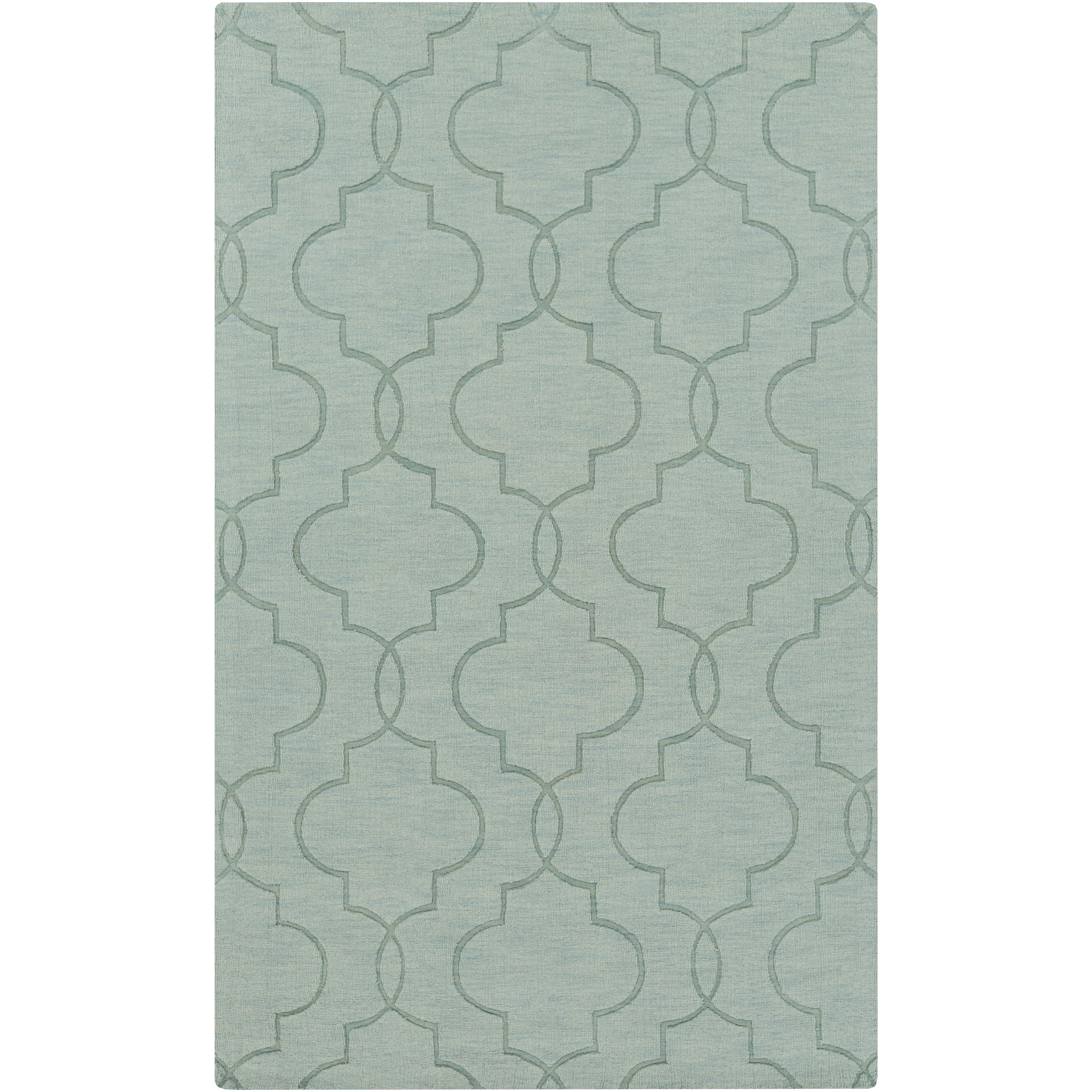 Hand Loomed Sedona Casual Solid Tone-On-Tone Moroccan Trellis Wool Area Rugs