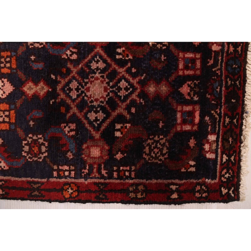 ECARPETGALLERY Hand-knotted Andelz Navy Wool Rug - 2'6 x 11'9