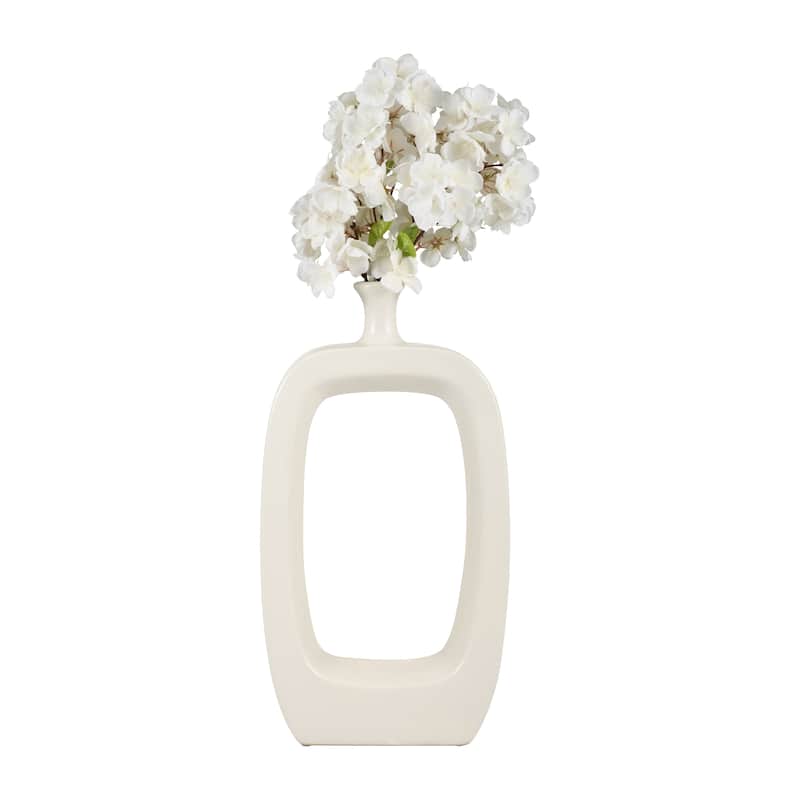 Sagebrook Home Modern Coastal Cut Out Ceramic Bud Vase