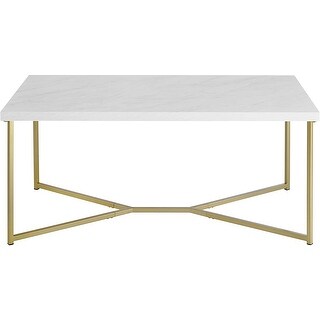 Marble Gold Mid Rectangle Coffee Table - Bed Bath & Beyond - 31484920