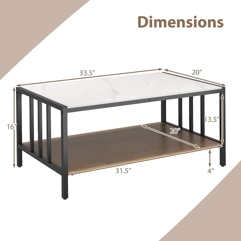 Marble Center Table w/Sintered Stone Tabletop Modern Coffee Tables