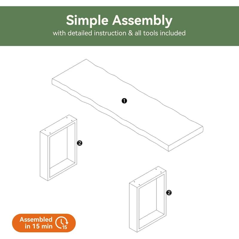 47" Solid Wood Entryway Bench with Metal Legs for Bedroom Living Room Small Space