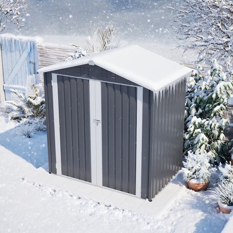 GDFStudio - Lucas All-Weather 6x4 ft Outdoor Storage Shed with Robust Construction and Easy Assembly