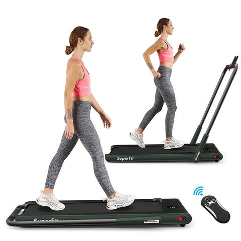 SuperFit 2.25HP 2 in 1 Foldable Under Desk Treadmill Remote Control - 49'' x 27'' x 42''
